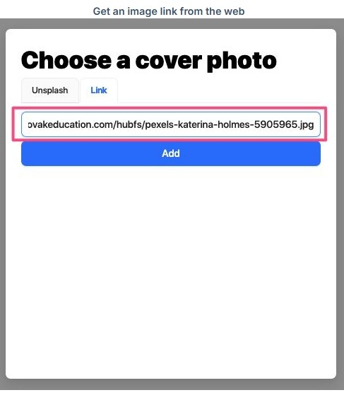 Use Link to Add Cover Photo