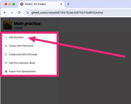 Click on Add Question